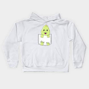 dino pops out of pocket Kids Hoodie